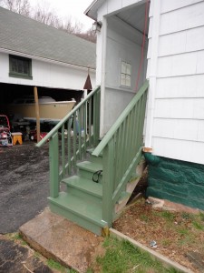 Back stairs railing
