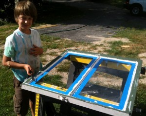 Will with window repair Will helping repair his broken window pane