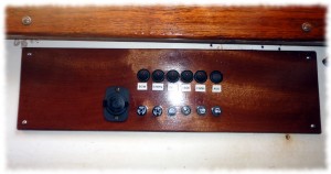 New switch panel installed in the boat (below the starboard settee)