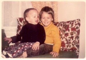 Me (2 1/2 years old) and Bill (1 1/2 years old) in December 1975