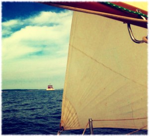 Sailing past New London Ledge light