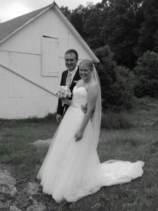 Standing in the back yard (picture by Brigette Laroche)