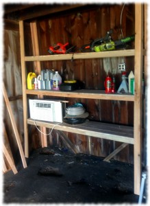 Garage shelves made from maple and red oak.