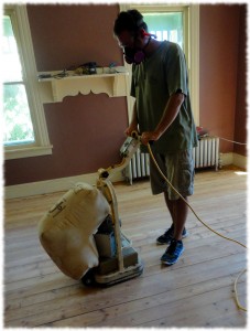 Sanding the floors