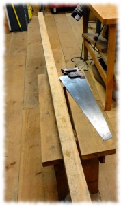 Getting ready to cut the legs to rough length