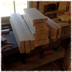 The lumber for the nightstands. I will mill the lumber for the drawers after the tables are built.