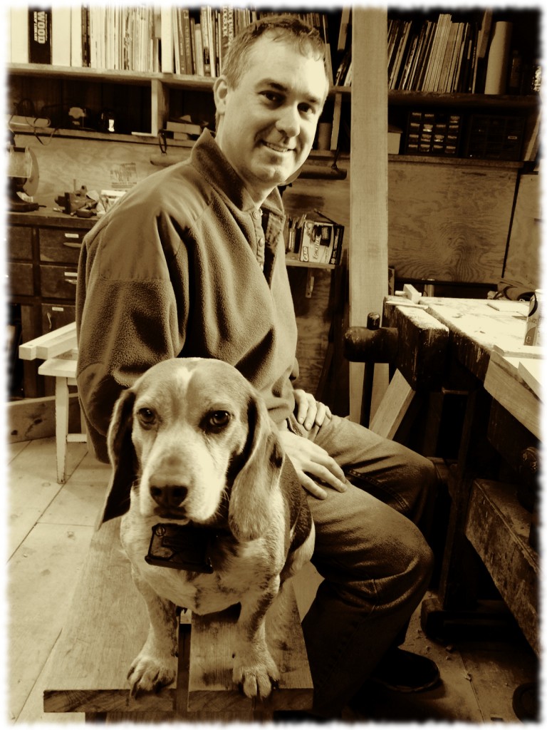 Tucker helping me in the workshop. Photo by Susanna.