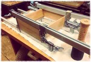 The drawer glue up. Finally.