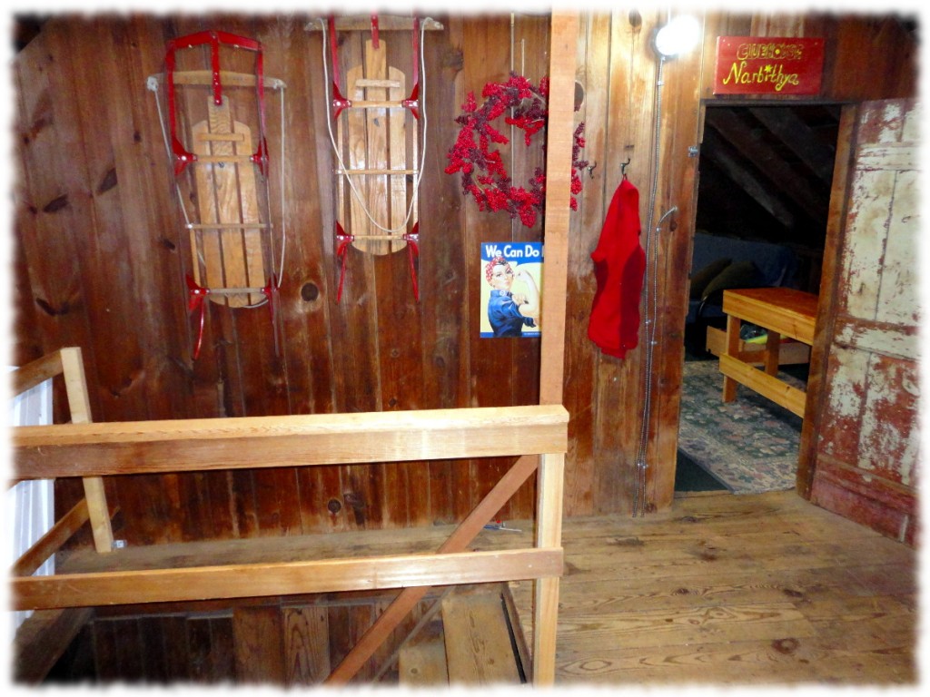 We even added decoration to the stairs up to the loft. The boys play room can be seen through the doorway on the right.