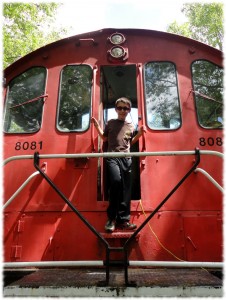 Ben on one of the engines.