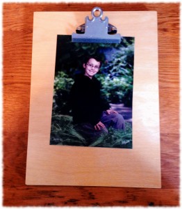 A completed clipboard with a picture added. 