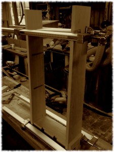 Charging station glue up. The middle shelves will be fit into the case tomorrow.