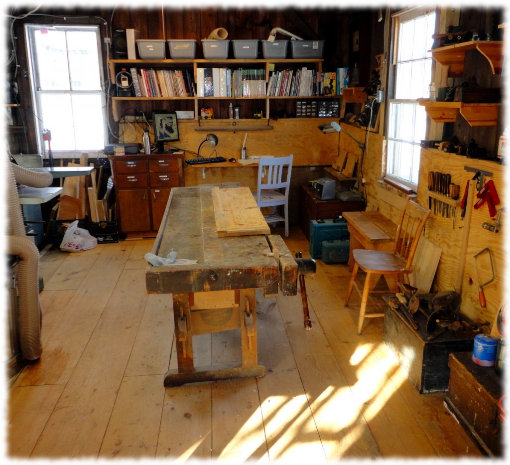 A reasonably clean workshop. I even vacuumed the floor. I still have more stuff than I need, but it is heading in the right direction.