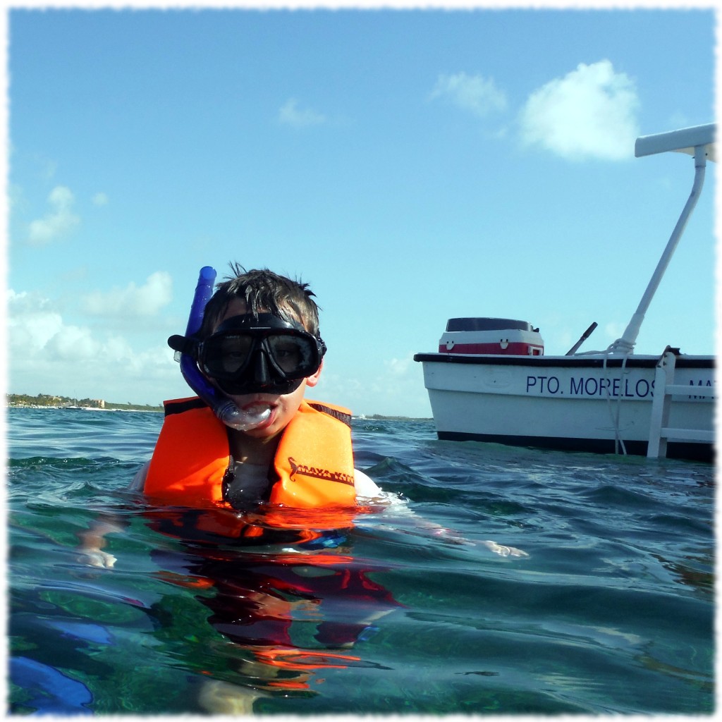 Benjamin enjoying the water at the reef on our snorkeling adventure on Wednesday.