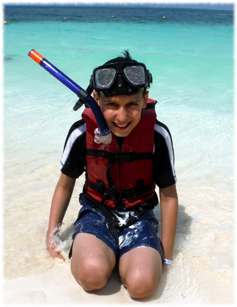 Ben taking a break from snorkeling.