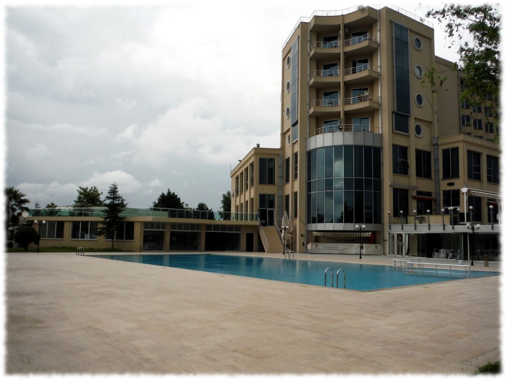 The Emex Hotel in Izmit. It rained all week so we didn't get to use the pool.