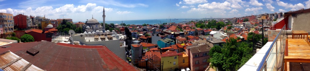 The view of Istanbul from the roof of my hotel