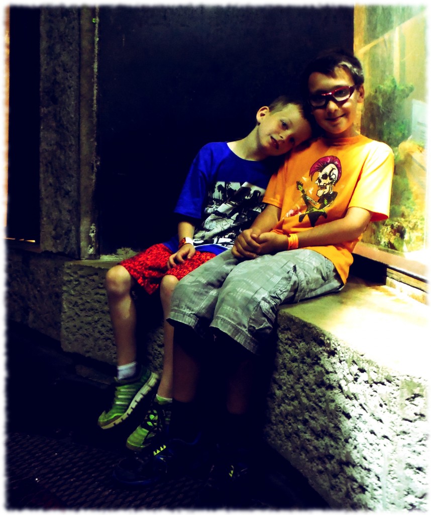 Ben and Brady taking a break at the City Museum