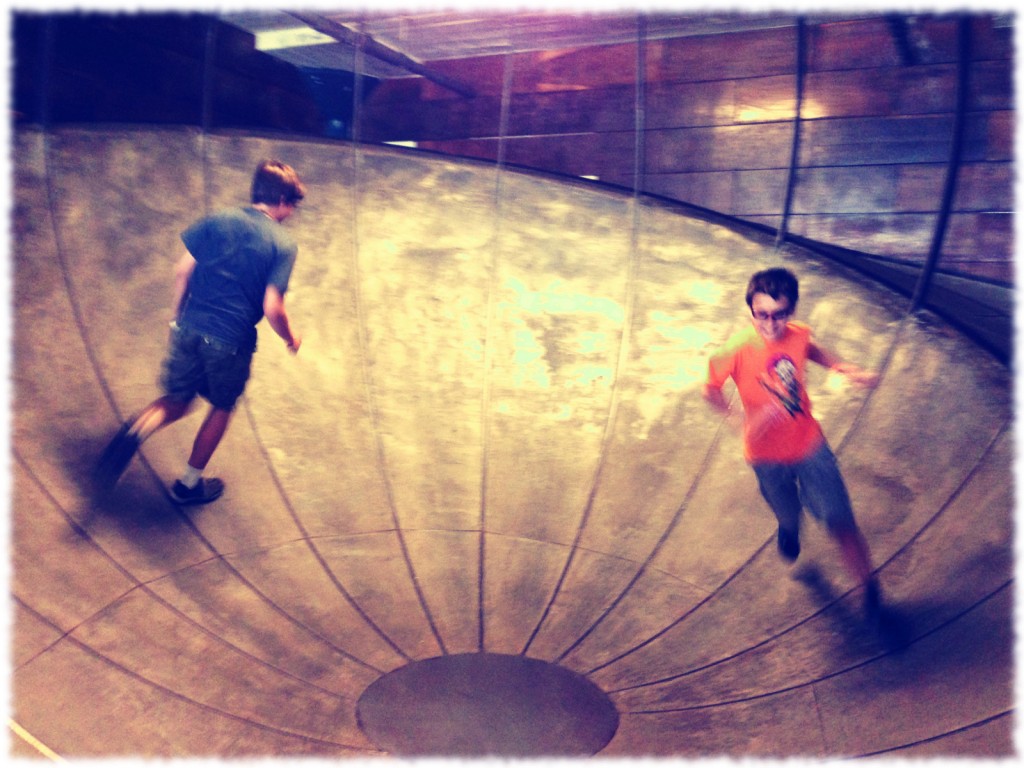 Will and Ben in motion (as always). City Museum,St. Louis.