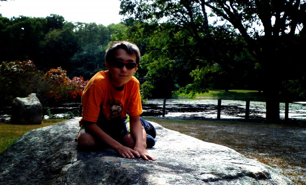 And more hanging out on the rocks at the park... 