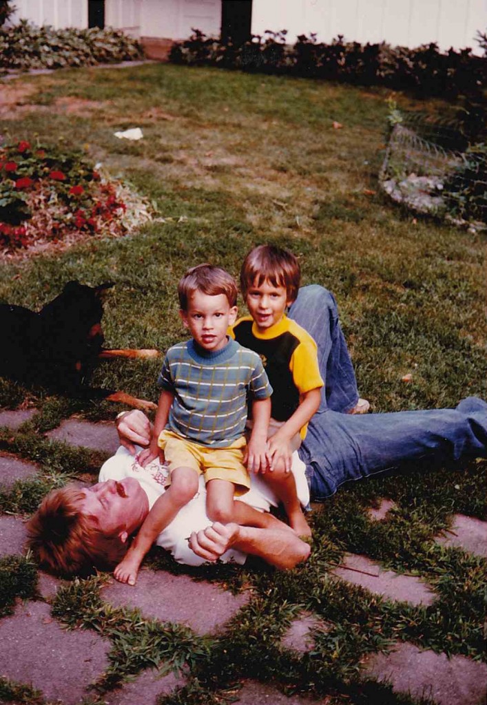 Chuck (3 1/2), Bill (2 2/2) and Uncle John, 1977