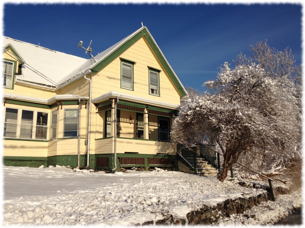 Another view of the front of the house. The house is very close to the road, so it limits what we can plant there.