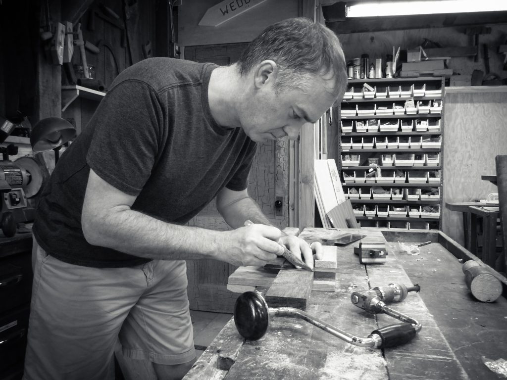 Self-portrait in the workshop.