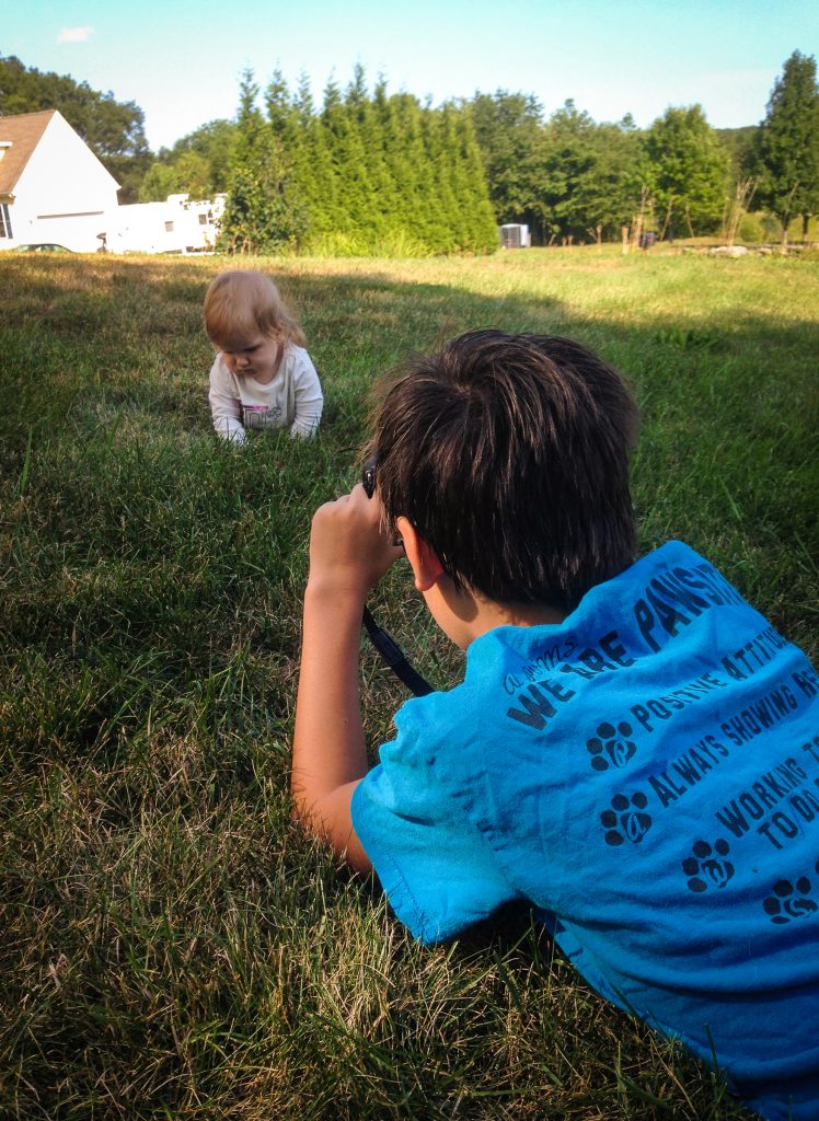 Ben taking a picture of Isabella last weekend.